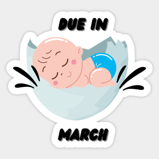 Due in March Baby Gift Sticker